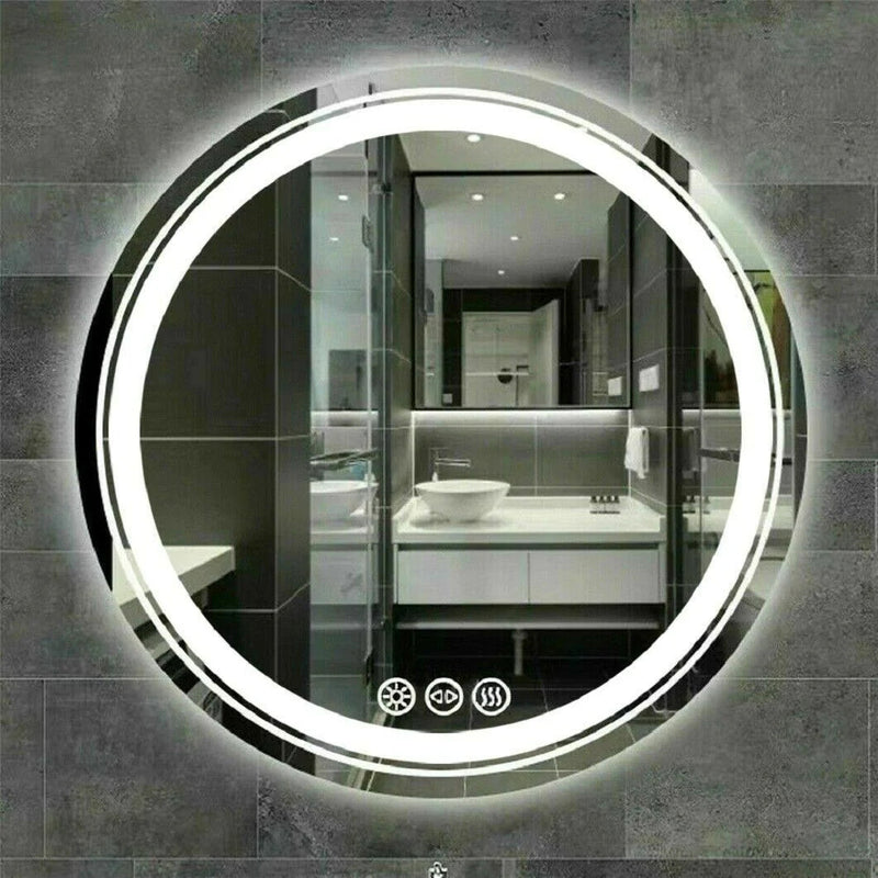 Adjustable Round LED Light Up Bathroom Vanity Mirror