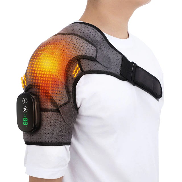 Electric Brace  Hot/Cold Therapy Gray Shoulder Heating Support Stand Strap,