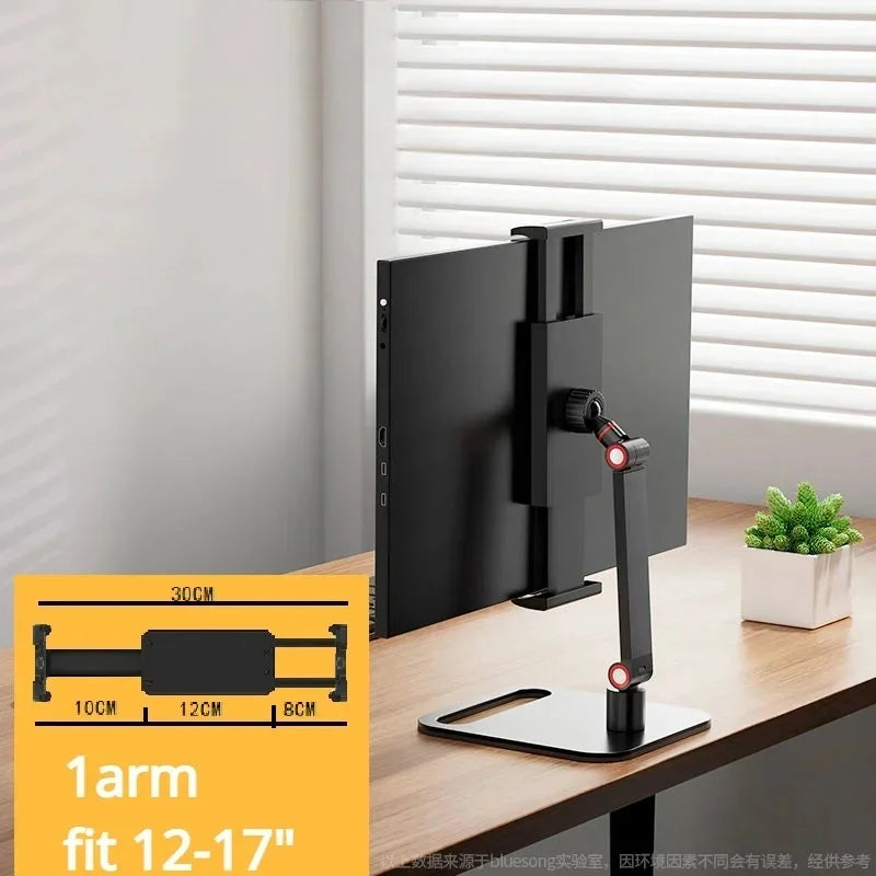 Universal Monitor Desk Stand - Adjustable 12–17.3in VESA Mount Foldable Screen Holder