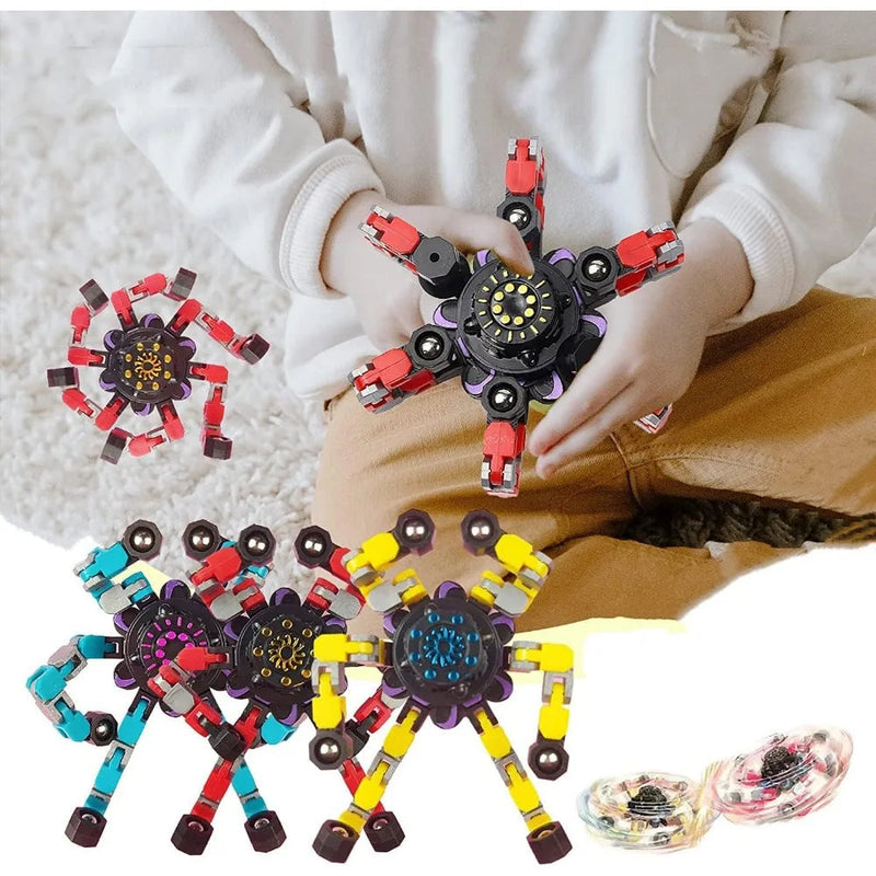 DIY Deformable Robot Fidget Spinner – Spinning Stress Relief Toy for Kids & Adults