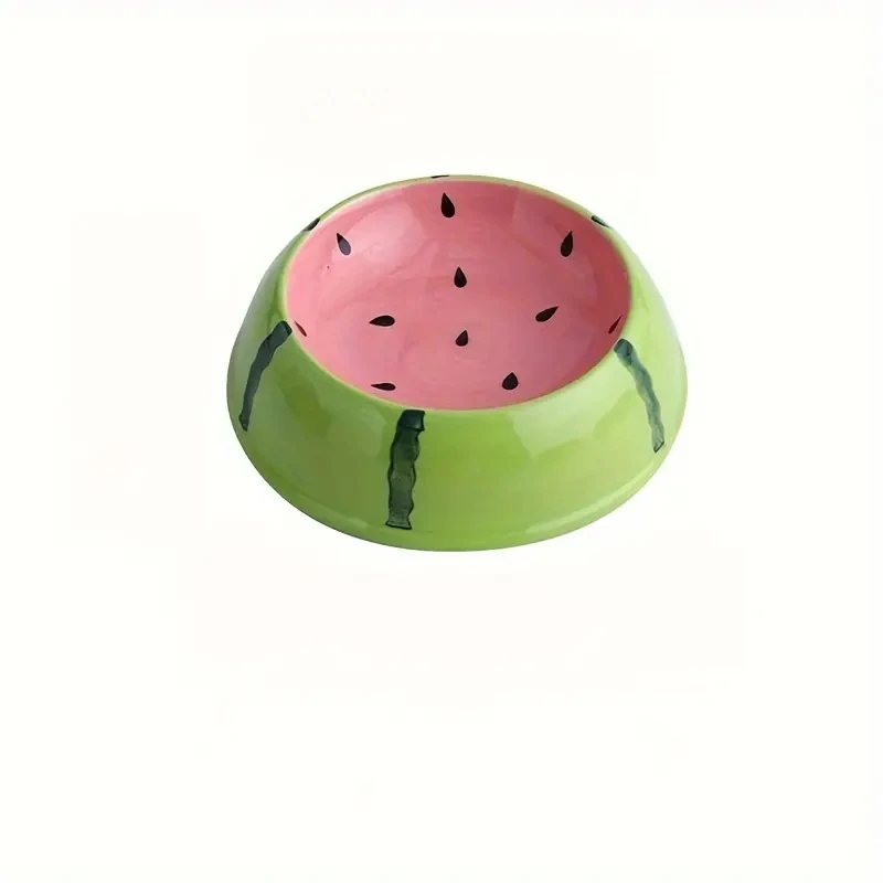 Fruit-Themed Ceramic Pet Bowl – Anti-Tip Food & Water Feeder in Watermelon, Strawberry & More