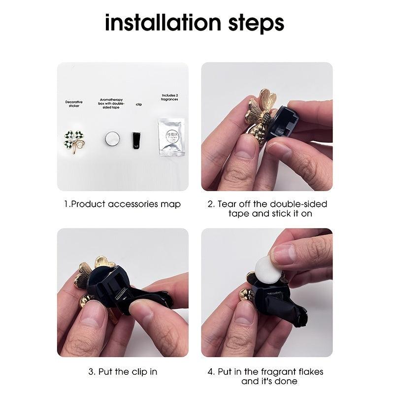 1pc Four-leaf Clover Air Outlet Decoration Ornaments Solid Perfume Car Aromatherapy Inside The Automovtive Air Freshener Car Accessories Women