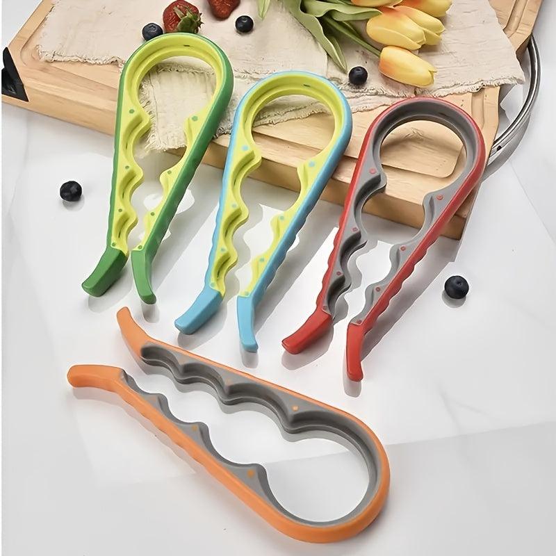 1pc Multi Function Jar Cap Can Bottle Opener, Non-slip Manual Opener, 4 In 1 Opener