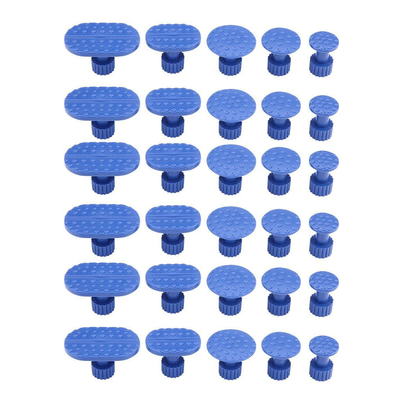 30pcs Car & Motorcycle Dent Repair Puller Tabs, Nylon Material, Variety of Shapes & Sizes, T-Bar & Slide Hammer Compatible, Protect Original Paint.