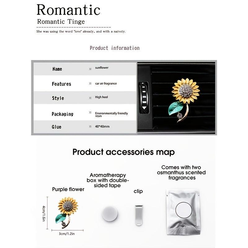 1pc Sunflower Air Outlet Decoration Ornaments Solid Perfume Air Outlet Car Aromatherapy Inside The Automovtive Air Freshener Car Accessories Women