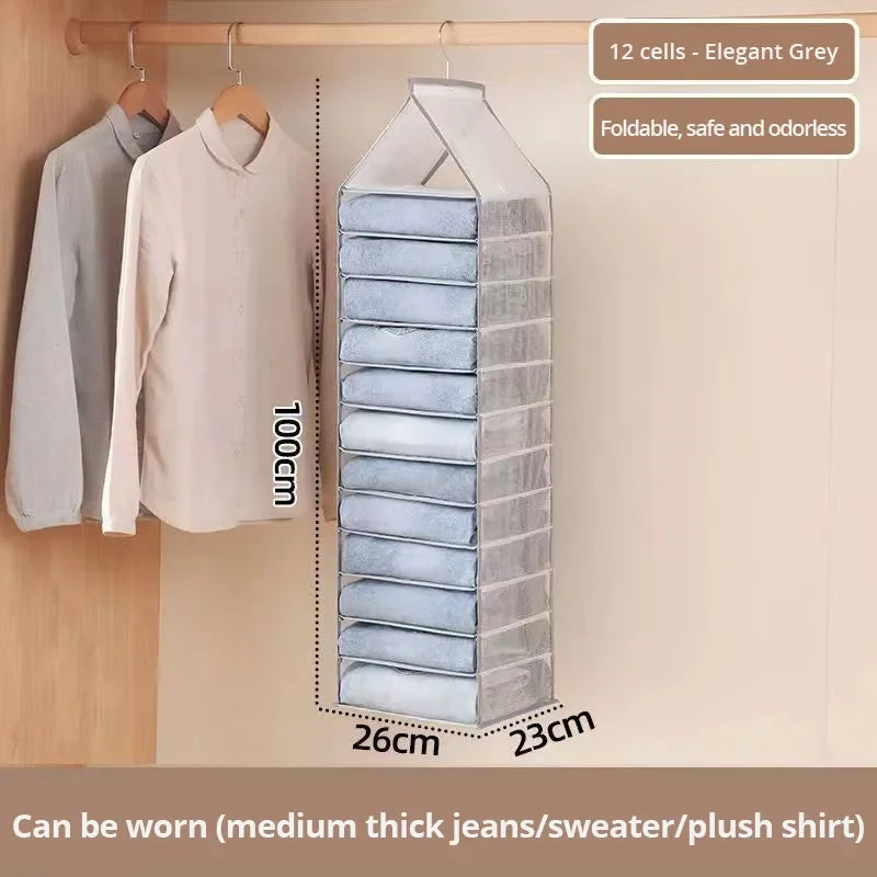 Hanging Wardrobe Storage Bag Organizer – Tidy Up Socks, T-Shirts, Pants, and Underwear with This Space-Saving Closet Essential
