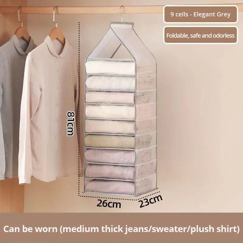 Hanging Wardrobe Storage Bag Organizer – Tidy Up Socks, T-Shirts, Pants, and Underwear with This Space-Saving Closet Essential
