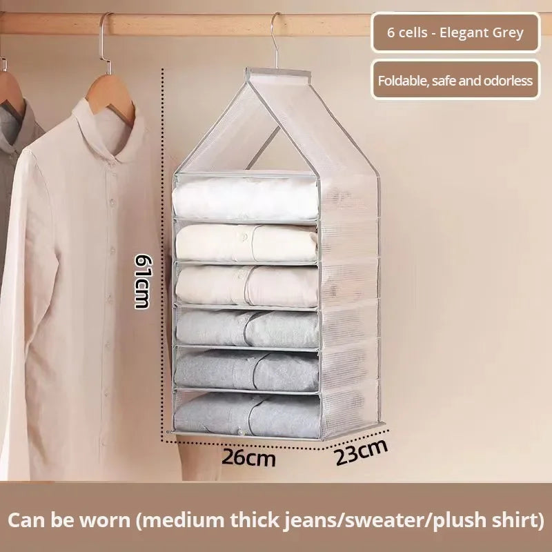 Hanging Wardrobe Storage Bag Organizer – Tidy Up Socks, T-Shirts, Pants, and Underwear with This Space-Saving Closet Essential