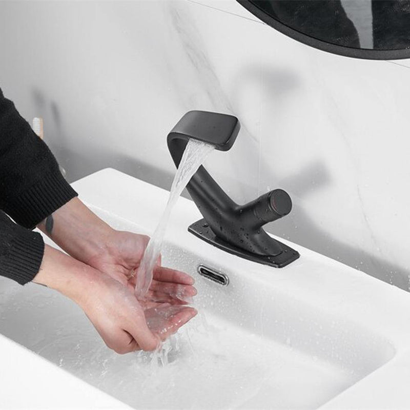 Bathroom Sink Faucet Mixer Crane Deck Mounted Single Hole