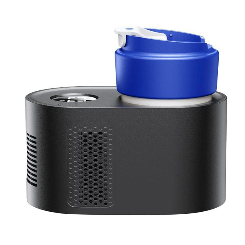 2-in-1 car cup cooler and heater. Keep your drinks hot or cold during your drive. Convenient, portable, and perfect for your car.
