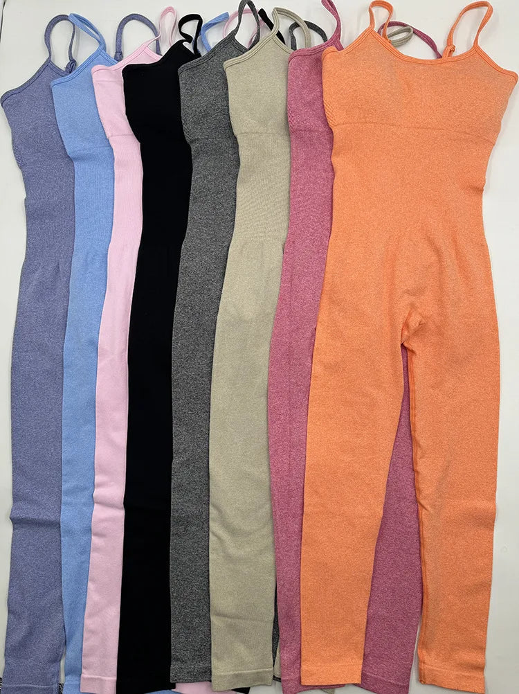Women's Sexy Seamless Unitard Yoga Jumpsuit – Tracksuit for Fitness, Gym & Sporty Workout Fashion