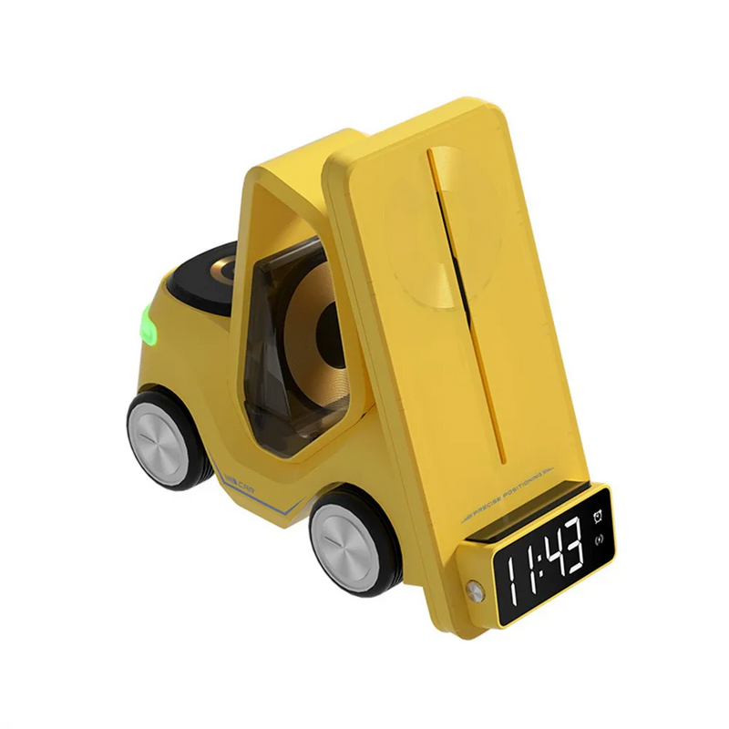 Car Shaped Wireless Charging Dock & LED Alarm Clock – 3-in-1 Fast Charge for iPhone, Apple Watch & Air Pods