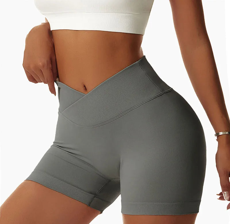 Tight Hip High-Waist Yoga Shorts – Seamless Quick-Dry Gym Tights for a Sculpted, Sexy Workout Look