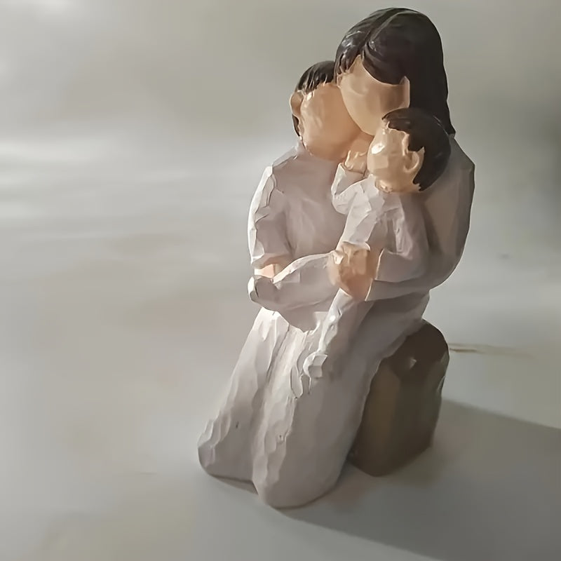 Heart-Shaped Resin Sister & Daughter, Mother & Child Statues – Warm Decorative Gift Celebrating Family Bond, Perfect for Mother’s Day, Birthday or Thanksgiving