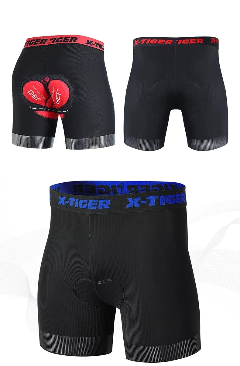 Breathable Men's Padded Cycling Shorts – 5D Underwear with Anti-Slip Leg Grips