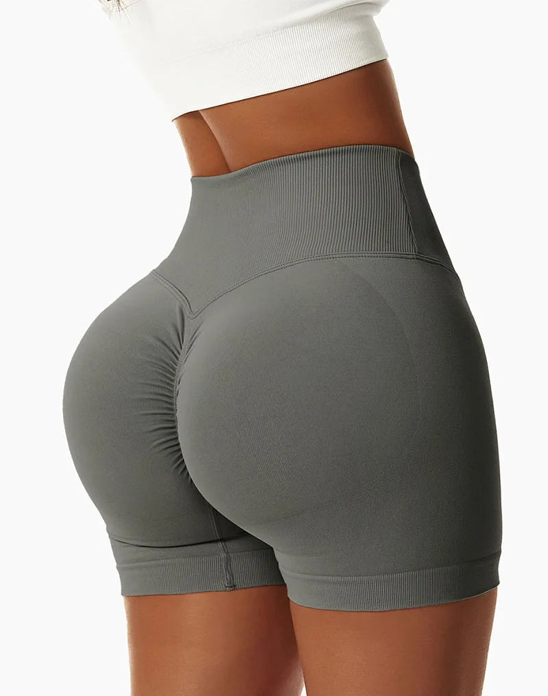 Tight Hip High-Waist Yoga Shorts – Seamless Quick-Dry Gym Tights for a Sculpted, Sexy Workout Look