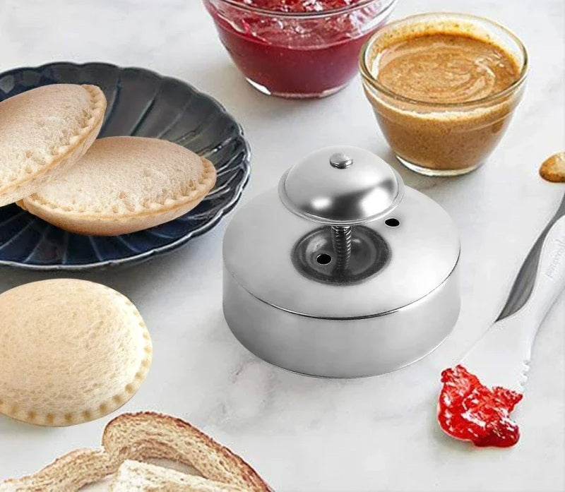 Hamburger Sandwich Sealer Mold – DIY Stainless Steel Cutter for Sealing and Shaping Delicious, Perfectly Rounded Homemade Buns