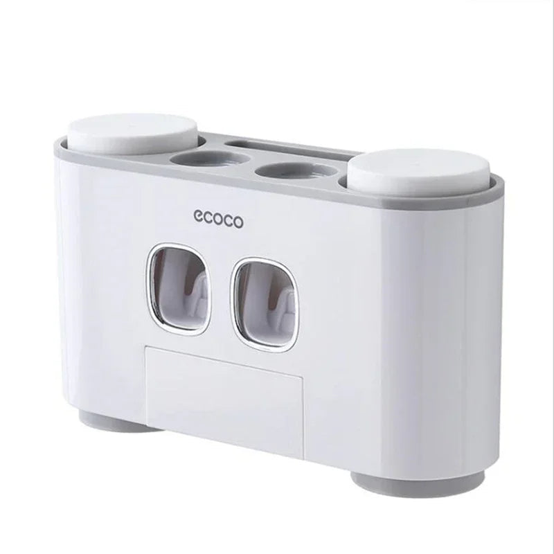 Wall Mounted Automatic Toothpaste Dispenser Set – Magnetic Toothbrush Holder for a Clean, Modern Bathroom Experience