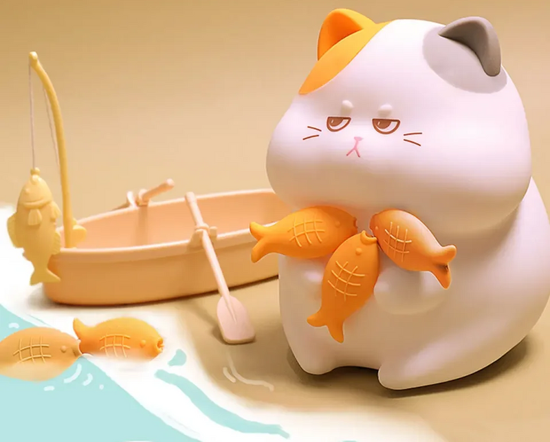 Gluttonous Cat Night Light – Soft Silicone Touch Lamp with Rechargeable Fun & Timer