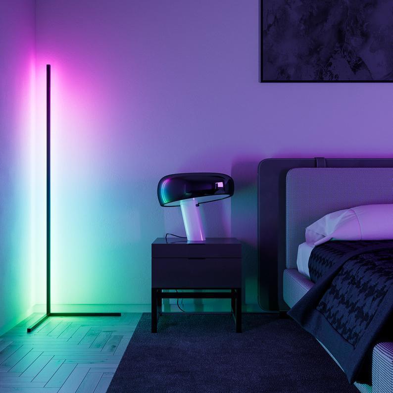 Minimal Line Lamp, Led Corner Rgb Lamp Light