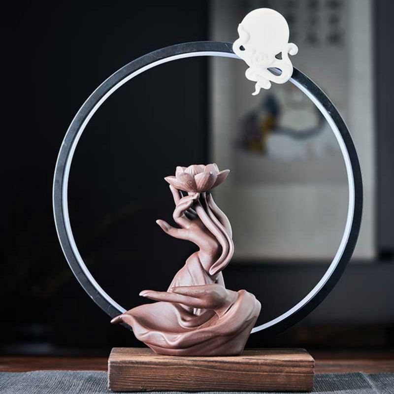 Buddha Hand Backflow Incense Burner LED Lamp