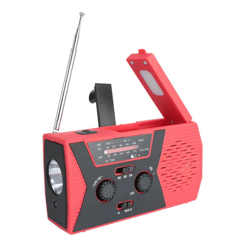 Emergency Solar Hand Crank Radio with LED Flashlight