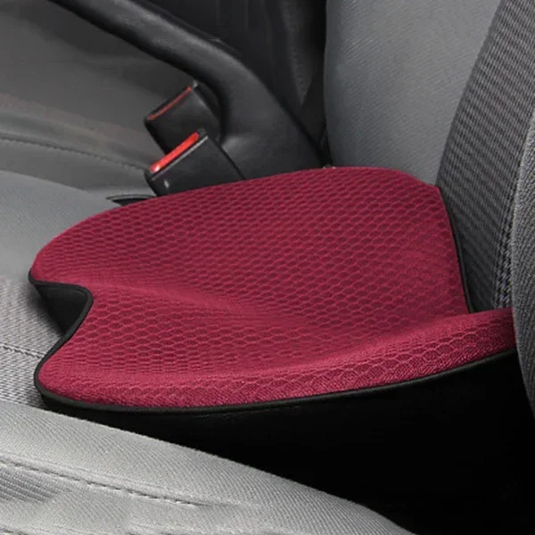 Car Seat Cushion – 2-in-1  Memory Foam Lumbar Support & Height-Boosting Breathable Pad