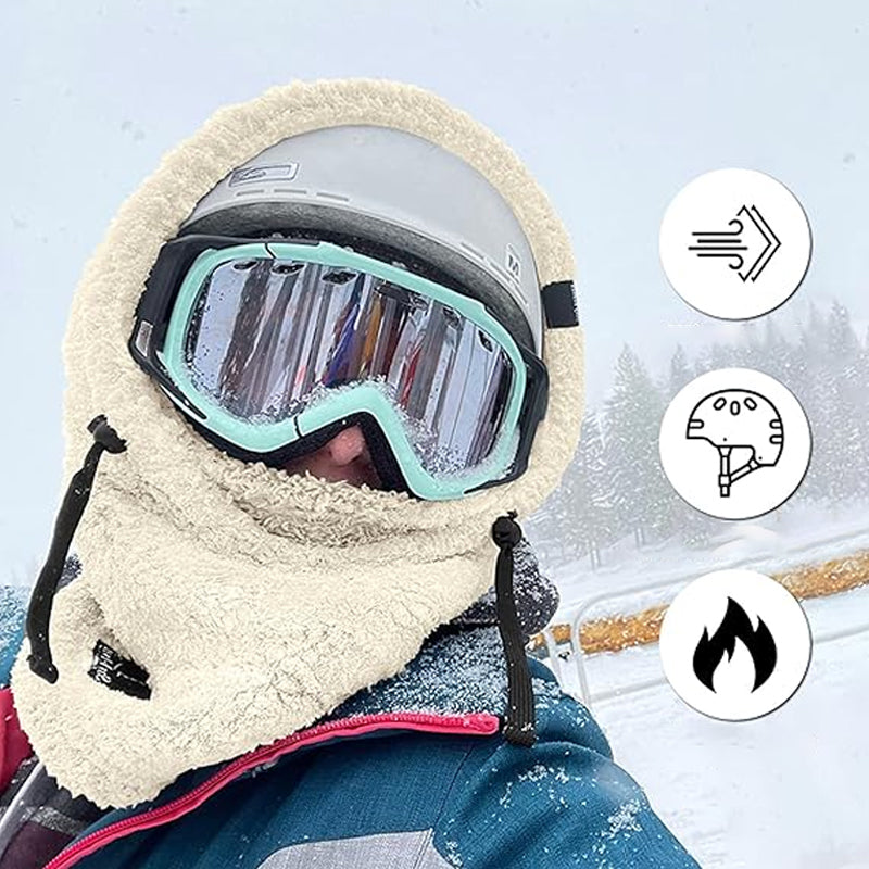 With hood in Sherpa