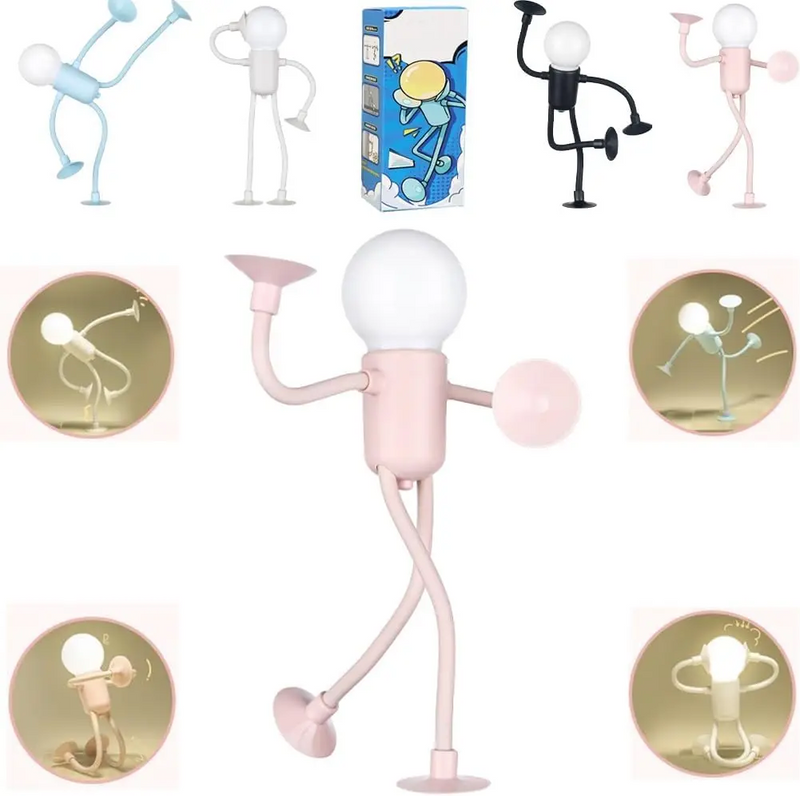 DIY Flexible Sportsman Nightlight – Adjustable Fun Suction Cup Lamp for Bedroom & Holiday Decor