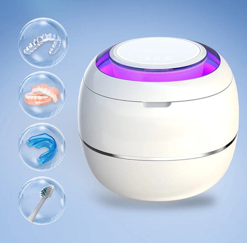 Mini UV Ultrasonic Cleaner – Portable Cleaning Machine for Sparkling Retainers, Dentures, and Jewelry