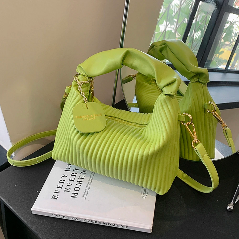 PU Leather Pleated Cloud Crossbody Bag – Small Tote Purse for Chic & Casual Everyday Style