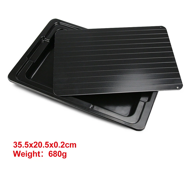 Aluminum Defrosting Tray – Quick Thawing Plate with Drip Pan for Frozen Meat and Food in Large Size