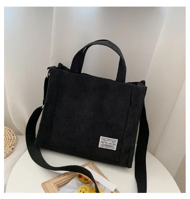 Corduroy Small Square Shoulder Bag – Trendy Women’s Large-Capacity Handbag, Ideal for Students, Shopping, Work & Travel