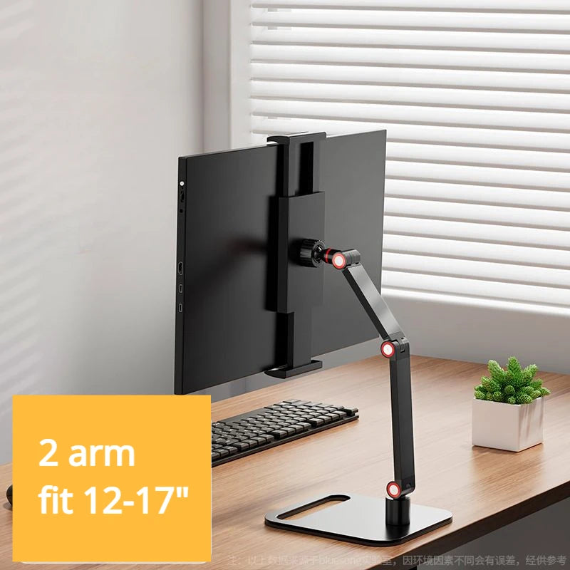 Universal Monitor Desk Stand - Adjustable 12–17.3in VESA Mount Foldable Screen Holder
