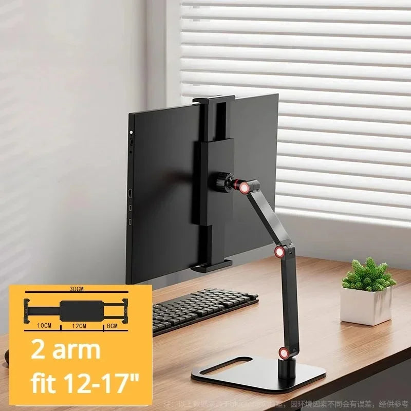 Universal Monitor Desk Stand - Adjustable 12–17.3in VESA Mount Foldable Screen Holder