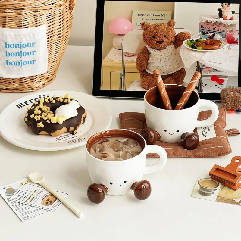 Kawaii Hand Pinch Ceramic Coffee Cup – High Aesthetic Water Mug for Dorms, Gifts & Cozy Moments