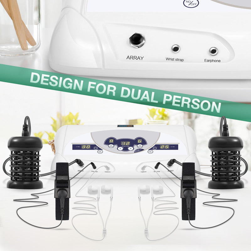 2024 Ionic Foot Bath Detox Machine, Foot Detox Mahcine SPA for 2 Users with MP3 Music Player, Including 2 Earphones, 2 Wrist Straps, 2 Arrays, 5 Foot Basin Liners