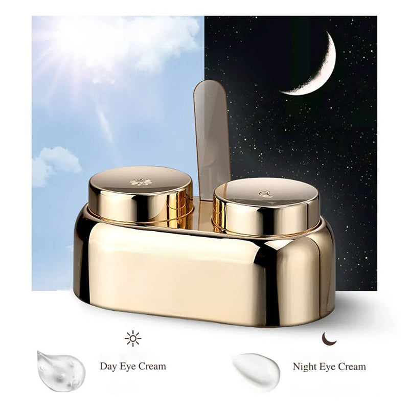 Day & Night Eye Cream Set – Dual-Action Skincare Reduces Dark Circles, Tightens Contours, and Smooths Puffiness for Radiant Eyes