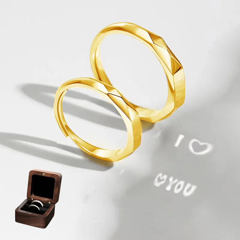 Sterling Silver S925 Silver Luminous Ring – Reflective Carved Love Surprise Jewelry with Hidden Pattern for Weddings & Gifts