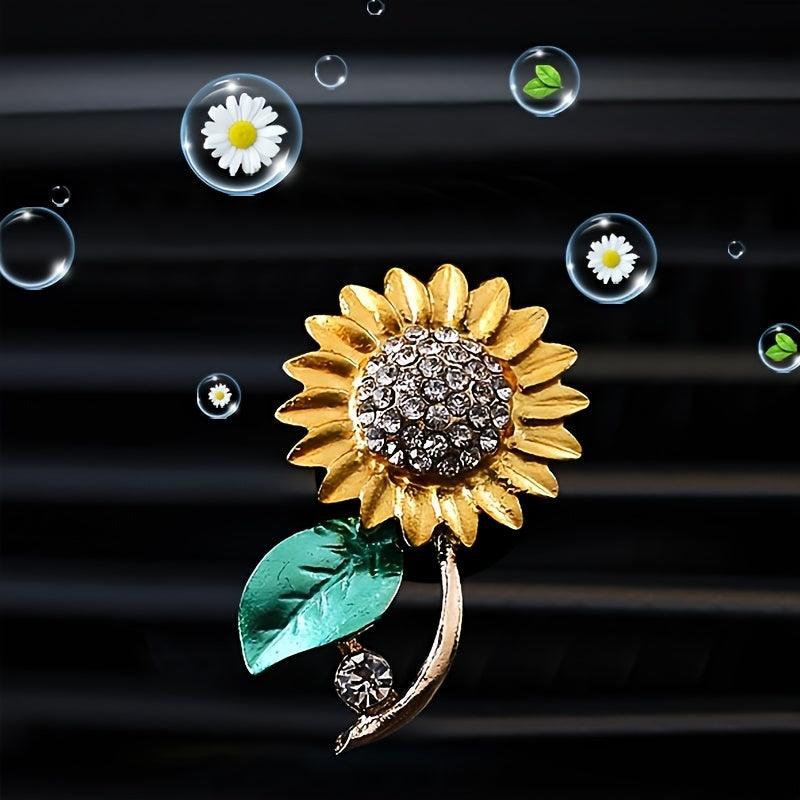 1pc Sunflower Air Outlet Decoration Ornaments Solid Perfume Air Outlet Car Aromatherapy Inside The Automovtive Air Freshener Car Accessories Women