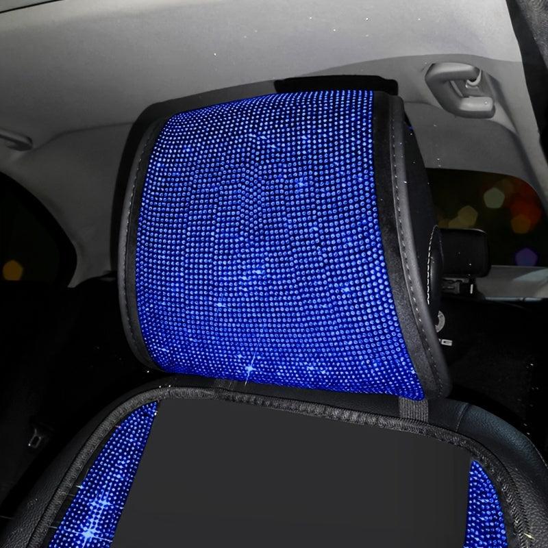 1pc Bling Auto Car Neck Pad Crystal Rhinestone Artificial Diamond Head Pad Pillow Women Girls Car Interior Accessories