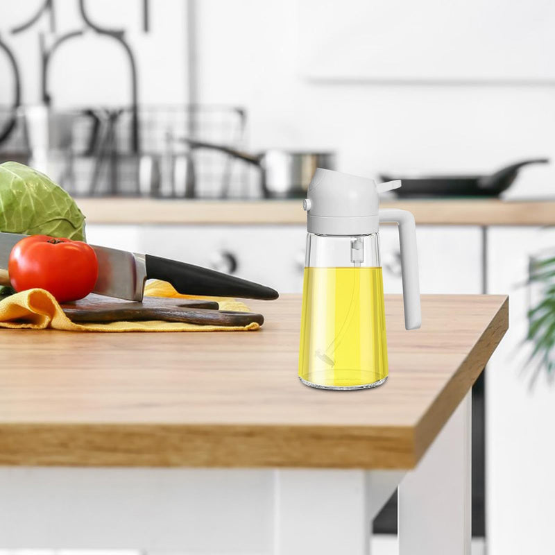 2-in-1 Oil Dispenser Bottle | Oil Sprayer and Dispenser | Healthy Cooking