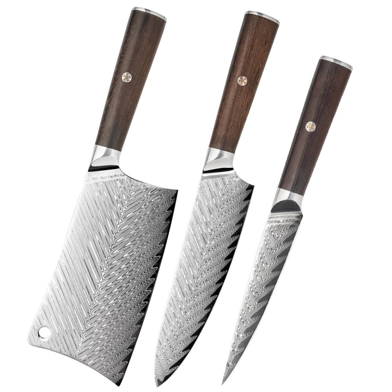 3-Piece Damascus Kitchen knife set