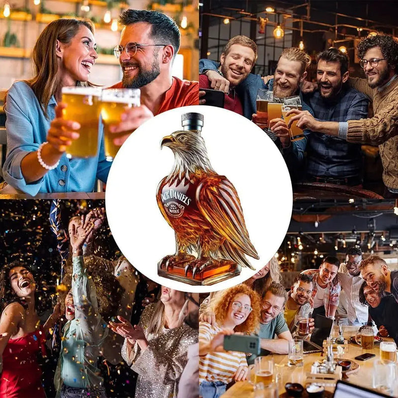 Eagle Shaped Whiskey Glass Bottle – Borosilicate Wine Decanter for Striking Bar Décor & Unique Gifting