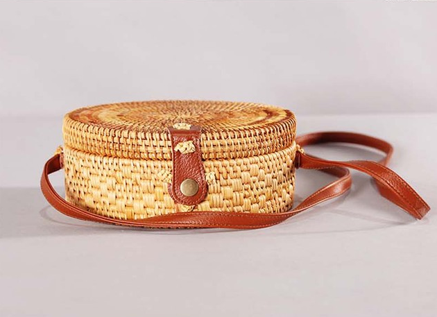 Handmade Bohemian Straw Rattan Crossbody Bag
