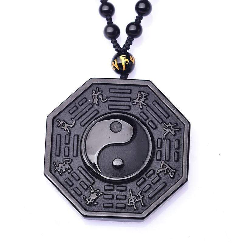 Obsidian Yin-Yang Pendant