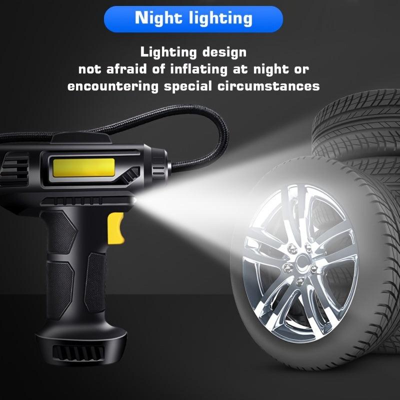 120W Portable Car Air Compressor, Wired/Wireless Handheld Car Inflatable Pump Electric,Automobiles Tire Inflator With LED Light For Car