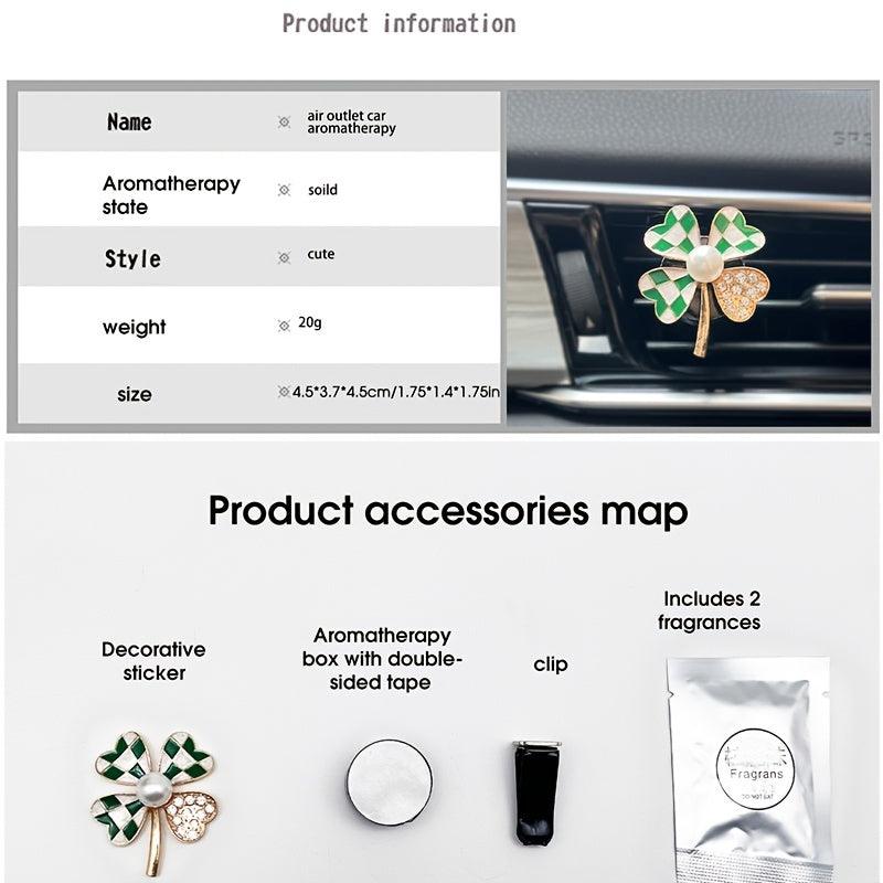 1pc Four-leaf Clover Air Outlet Decoration Ornaments Solid Perfume Car Aromatherapy Inside The Automovtive Air Freshener Car Accessories Women
