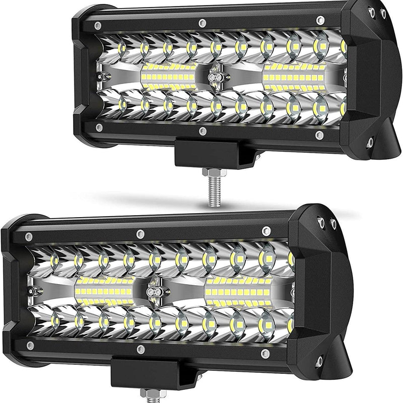 2PCS 7 Inch 240W 24000LM LED Light Bar - High Intensity LED Pods for Off-Road, Truck, Jeep, and More