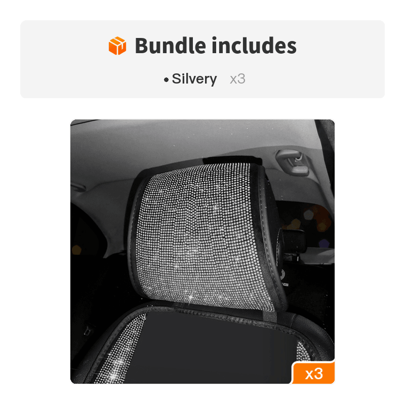 1pc Bling Auto Car Neck Pad Crystal Rhinestone Artificial Diamond Head Pad Pillow Women Girls Car Interior Accessories